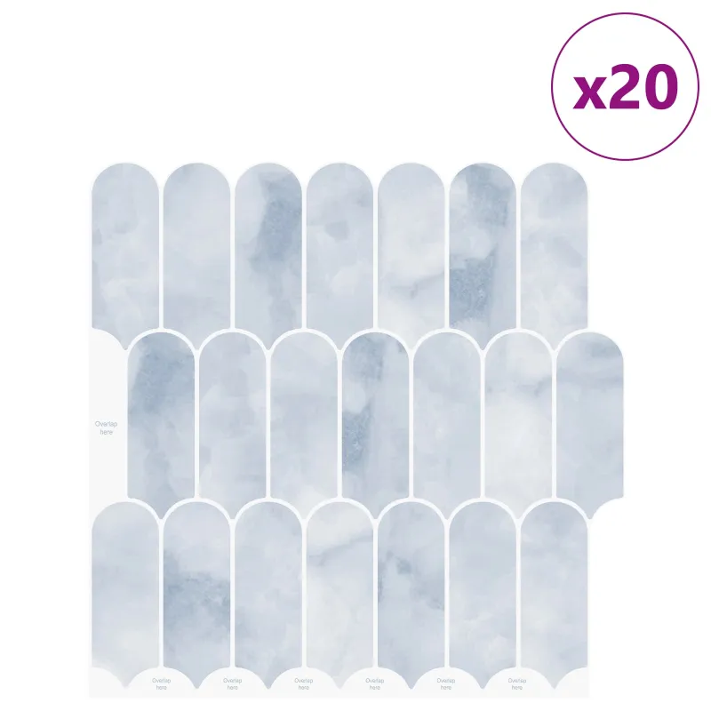 Pūkuota plytelė 20 pcs Šviesiai mėlyna 30 x 30 cm
