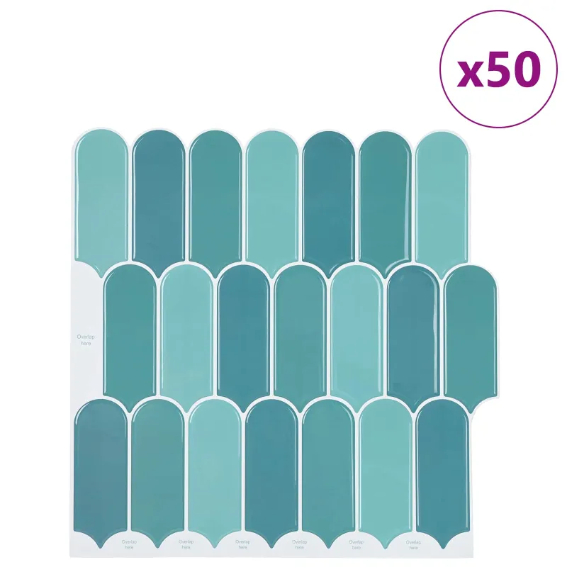 Pūkuota plytelė 50 pcs Mėlyna 30 x 30 cm Poliuretanas ir PET