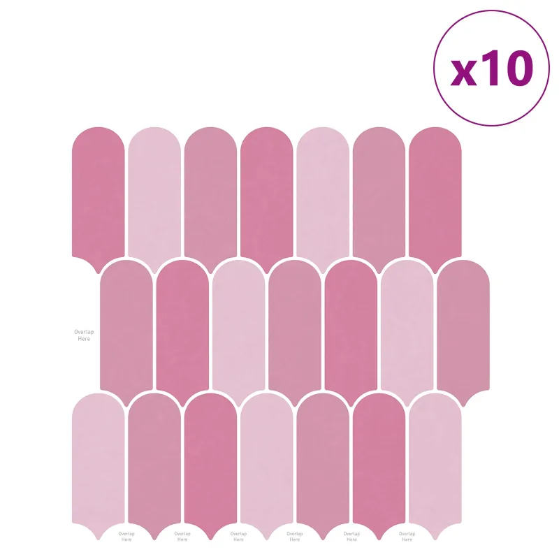 Pūkuota plytelė 10 pcs Rožinė 30 x 30 cm Poliuretanas ir PET