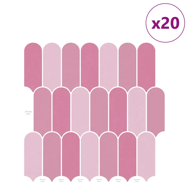 Pūkuota plytelė 20 pcs Rožinė 30 x 30 cm Poliuretanas ir PET