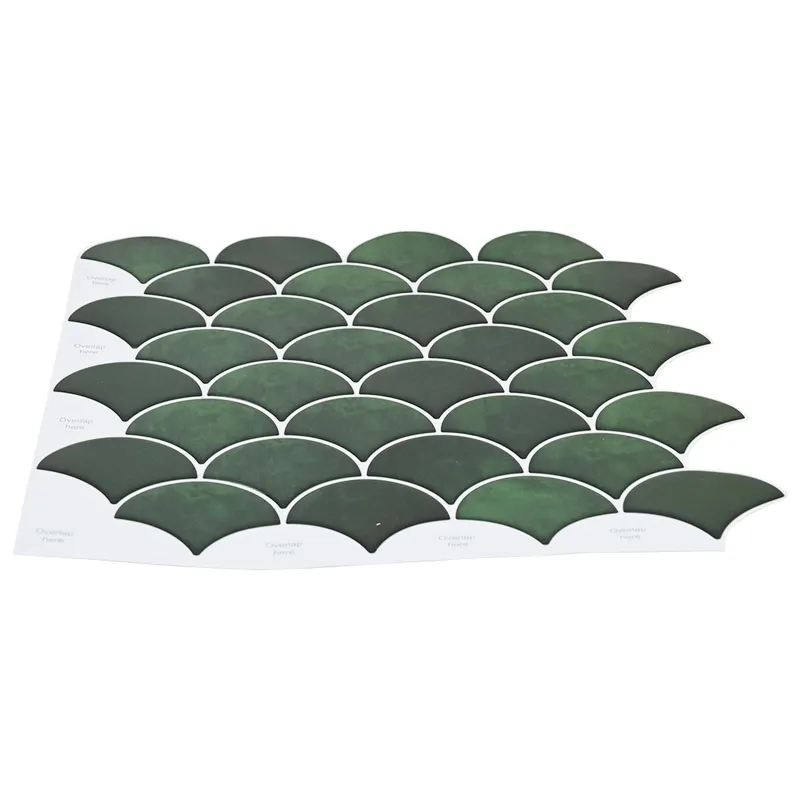 Žuvies žvynų plytelė 50 pcs Tamsiai žalia 30 x 30 cm