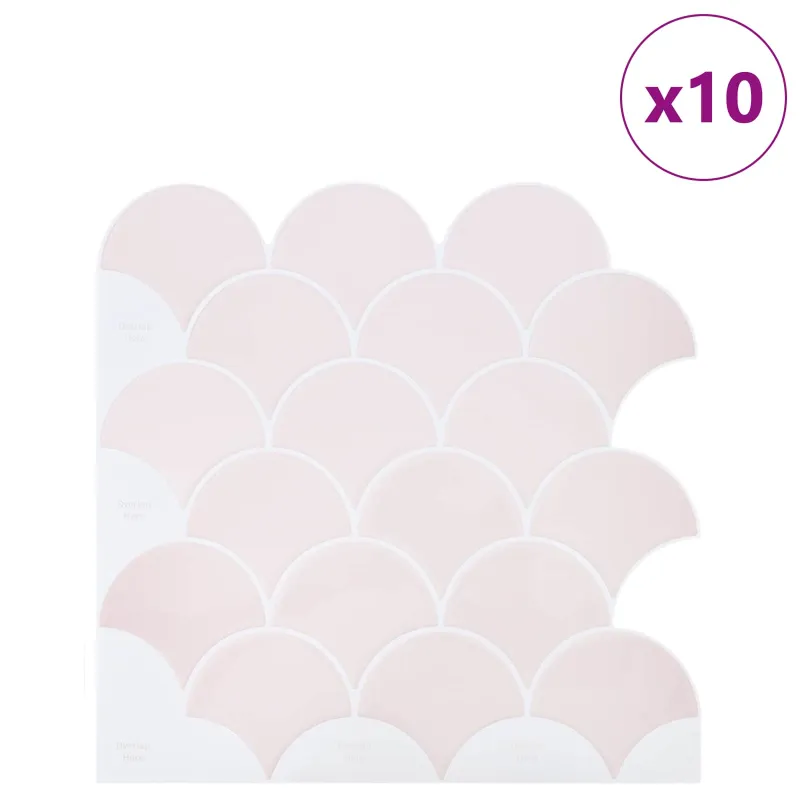 Žuvies žvynų plytelė 10 pcs Šviesiai rožinė 30 x 30 cm