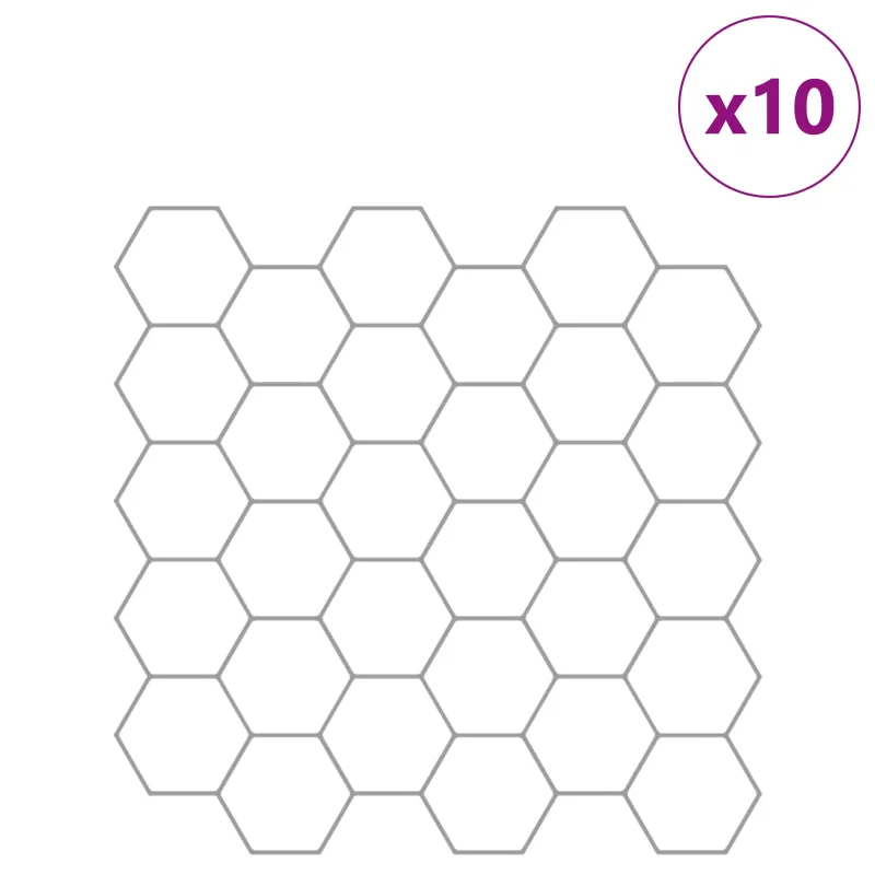 Heksagoninė plytelė 10 pcs Balta pilka 30 x 30 cm