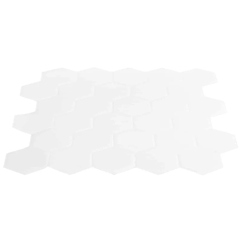 Heksagoninė plytelė 10 pcs Balta 30 x 30 cm Poliuretanas ir PET