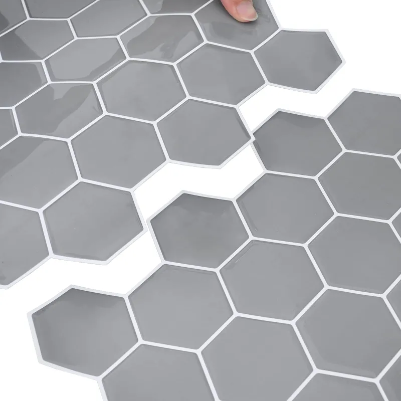 Heksagoninė plytelė 10 pcs Pilka 30 x 30 cm Poliuretanas ir PET