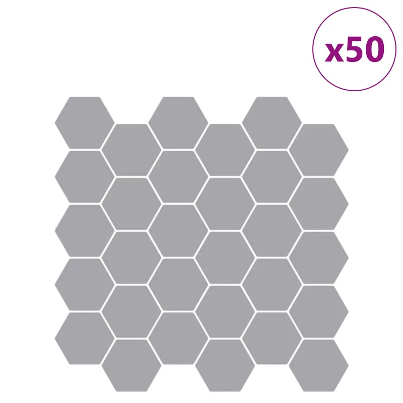 Heksagoninė plytelė 50 pcs Pilka 30 x 30 cm Poliuretanas ir PET