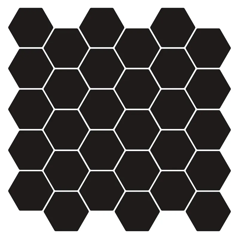 Heksagoninė plytelė 20 pcs Juoda 30 x 30 cm Poliuretanas ir PET