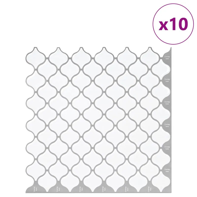 Lanterna plytelė 10 pcs Balta 27 x 27 cm Poliuretanas ir PET