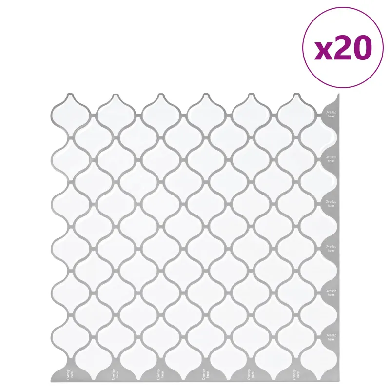 Lanterna plytelė 20 pcs Balta 27 x 27 cm Poliuretanas ir PET
