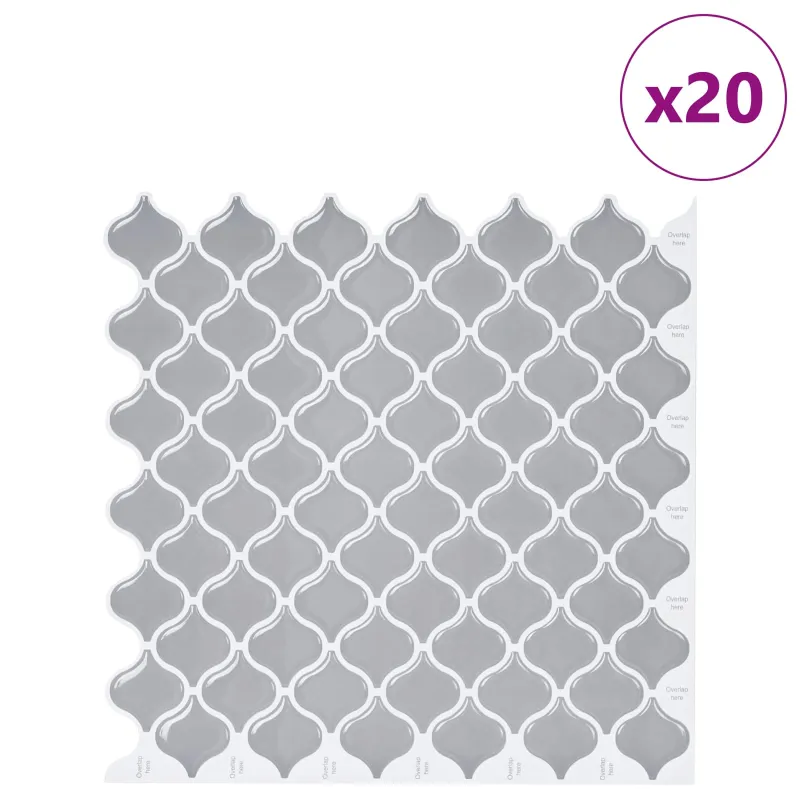 Lanterna plytelė 20 pcs Pilka 27 x 27 cm Poliuretanas ir PET