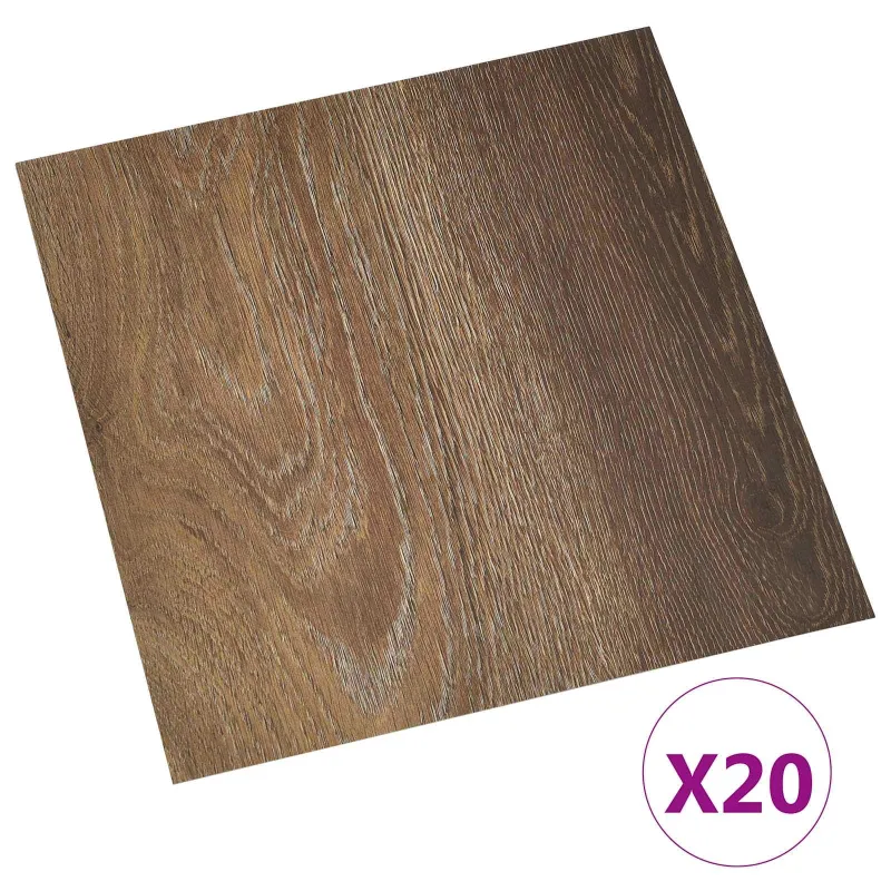 Savesiūnančių Grindų Plokštės 30,5 x 30,5 cm 20 pcs PVC Ruda