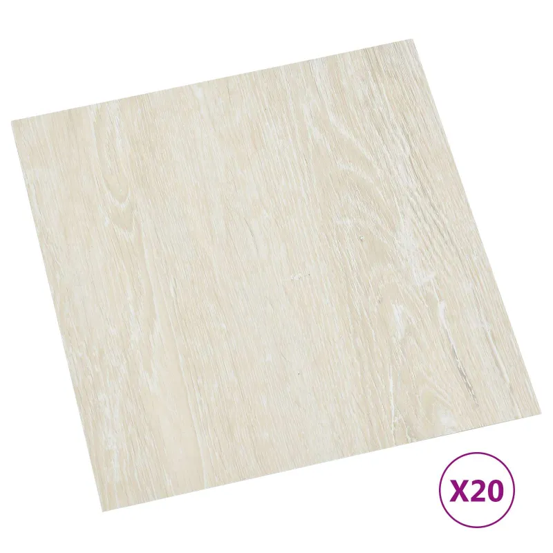 Savesiūnančių Grindų Plokštės 30,5 x 30,5 cm 20 pcs PVC Kreminė