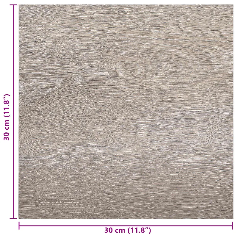 Savesiūnančių Grindų Plokštės 30,5 x 30,5 cm 20 pcs PVC Taupe