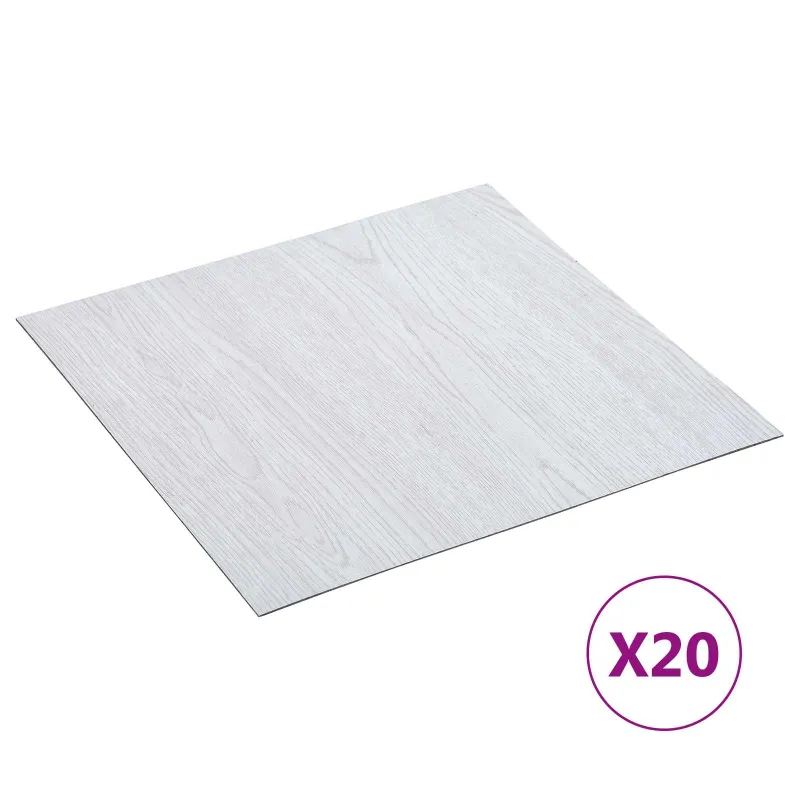 Savesiūnančių Grindų Plokštės 30,5 x 30,5 cm 20 pcs PVC Balta