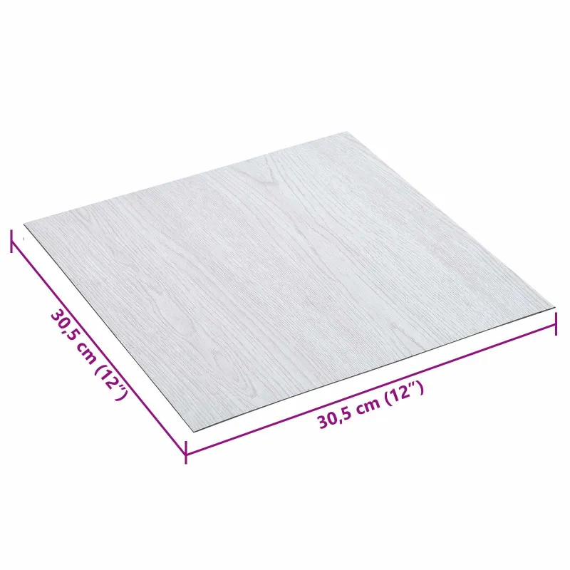 Savesiūnančių Grindų Plokštės 30,5 x 30,5 cm 20 pcs PVC Balta