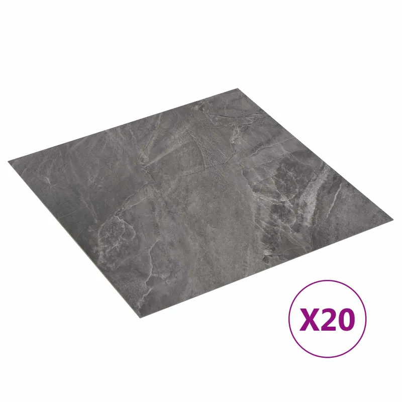 Savesiūnančių Grindų Plokštės 30,5 x 30,5 cm 20 pcs PVC Juoda