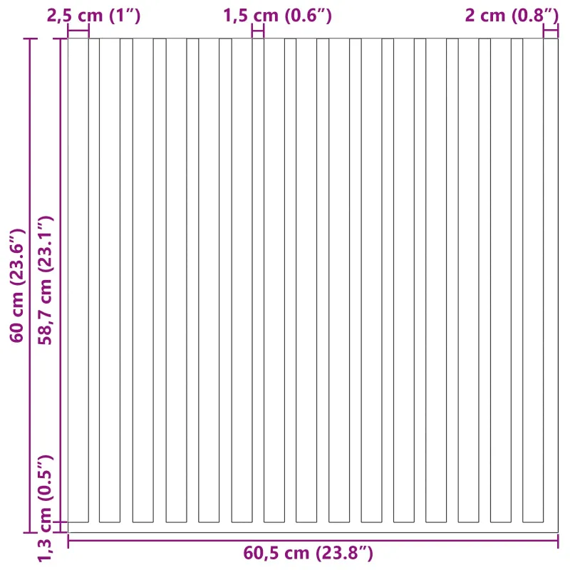 Sienų plokštės 2 pcs Antracito 60,5 x 60 cm