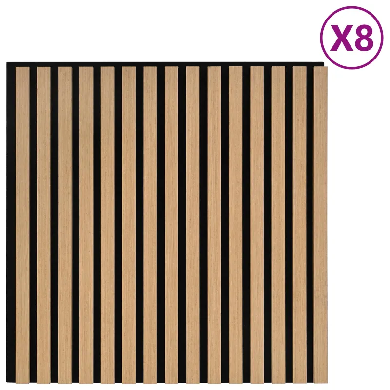 Sienų plokštės 8 pcs Natūrali 60,5 x 60 cm