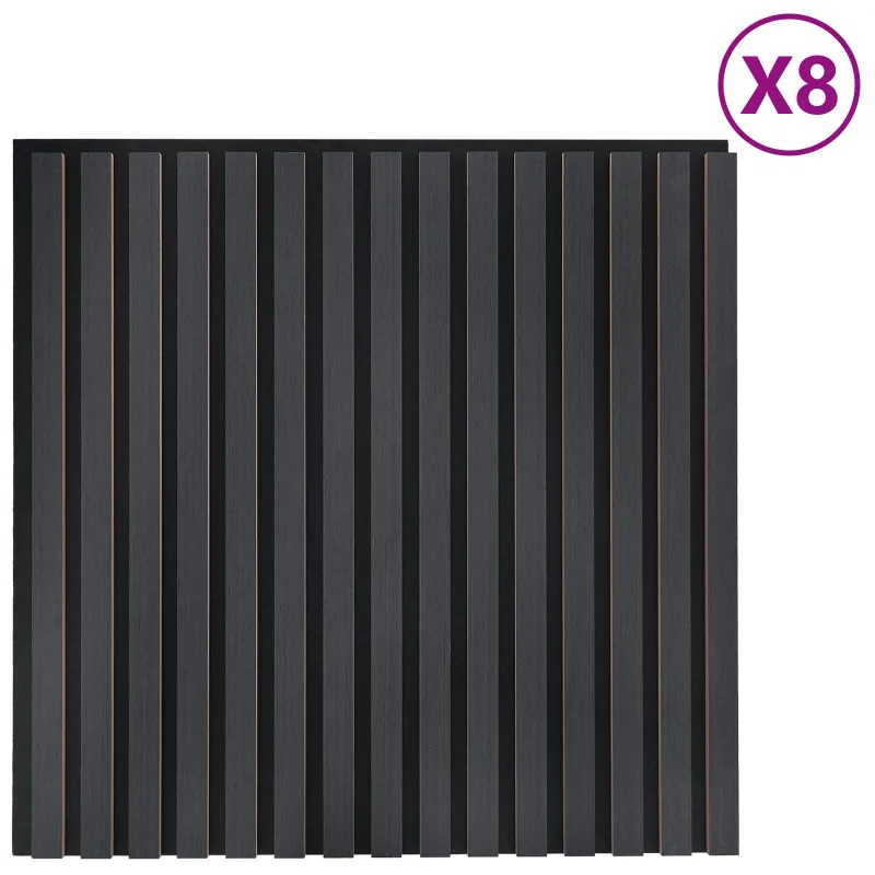 Sienų plokštės 8 pcs Antracito 60,5 x 60 cm
