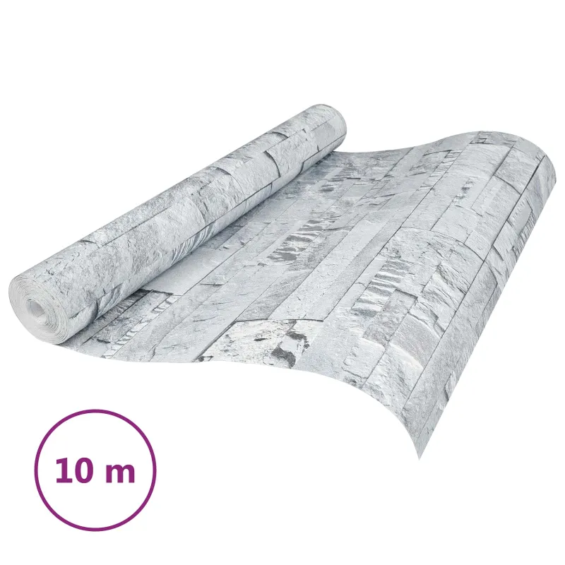 3D akmens tapetai Šviesiai pilka 10 x 0,53 m