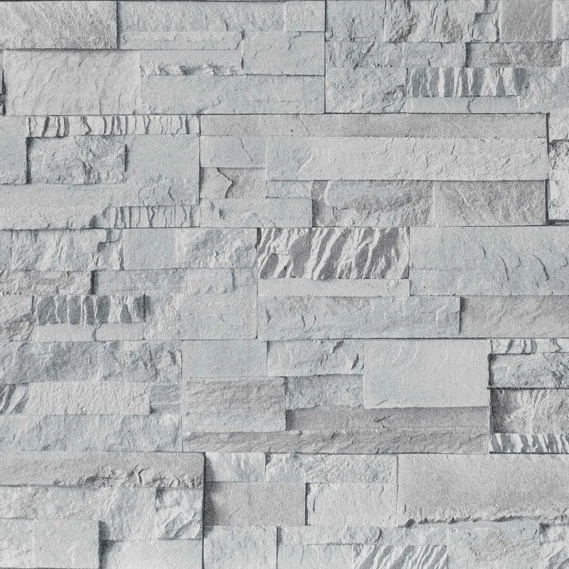 3D akmens tapetai Šviesiai pilka 10 x 0,53 m