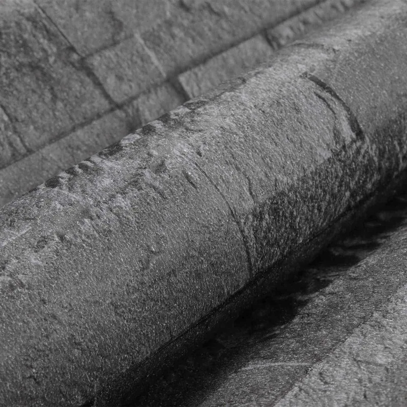 3D akmens tapetai Juoda 10 x 0,53 m Nekvėpuojantis audinys