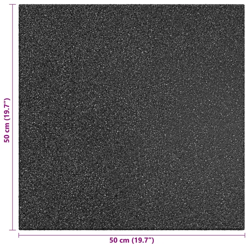 Kritimo apsaugos plytelės 6 pcs Juoda 50 x 50 cm Guma