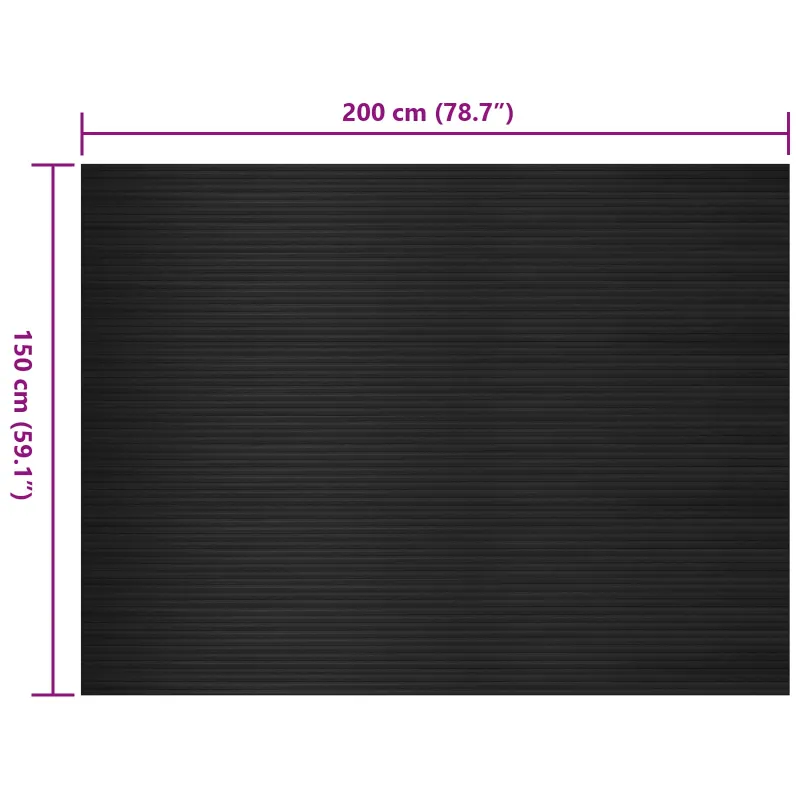 Grindų kilimėlis Juoda 1,5 x 2 m Guma