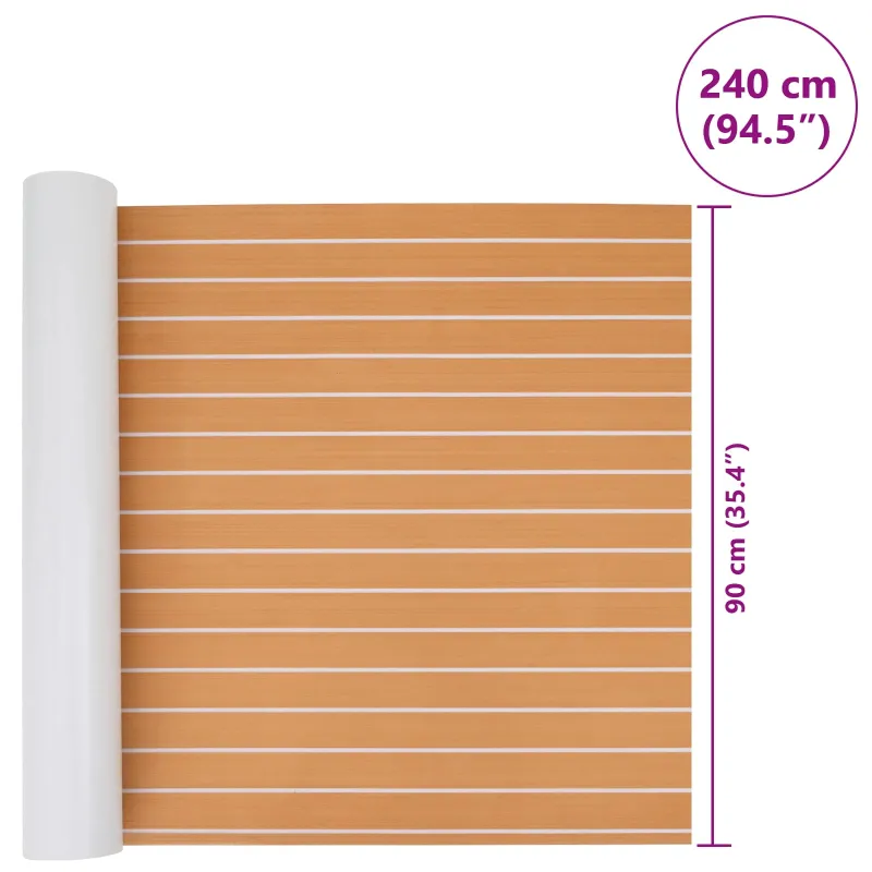 Valties kilimėlis Dryžuotas Ruda ir balta 240 x 90 cm EVA
