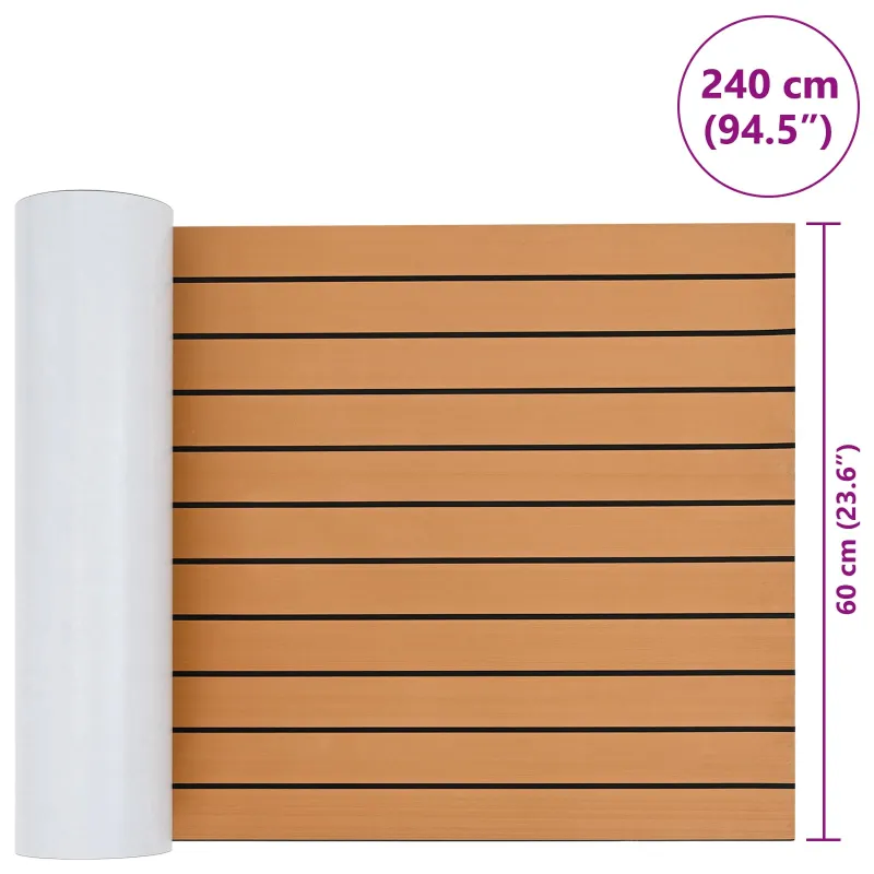 Valties kilimėlis Dryžuotas Ruda ir juoda 240 x 60 cm EVA