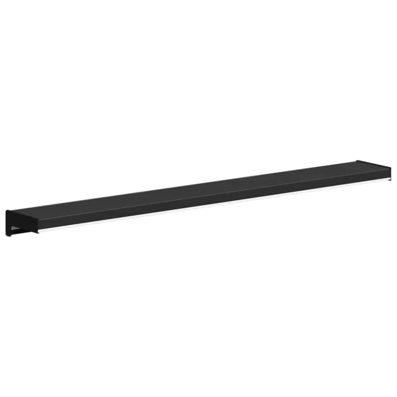 Langų palangė Juoda su medienos tekstūra 80 x 10 x 4,5 cm PVC