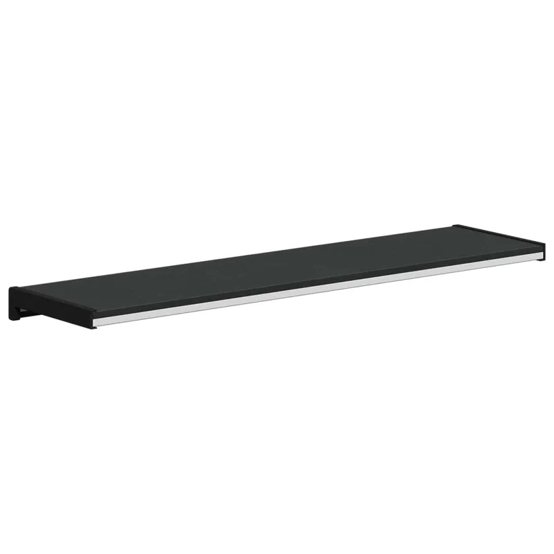 Langų palangė Juoda su medienos tekstūra 60 x 20 x 4,5 cm PVC