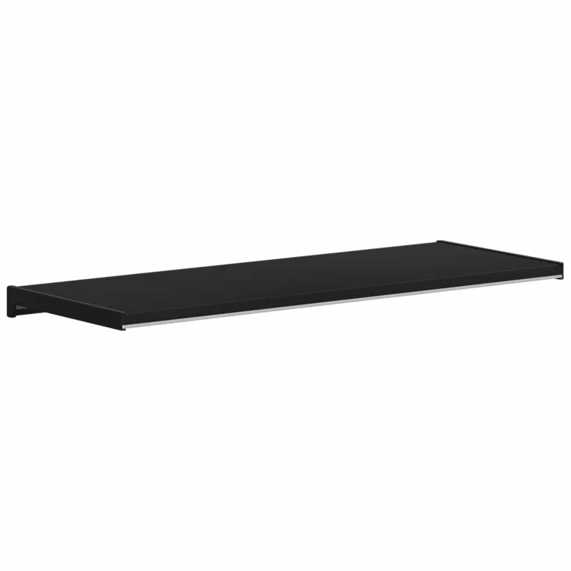 Langų palangė Juoda su medienos tekstūra 60 x 35 x 4,5 cm PVC