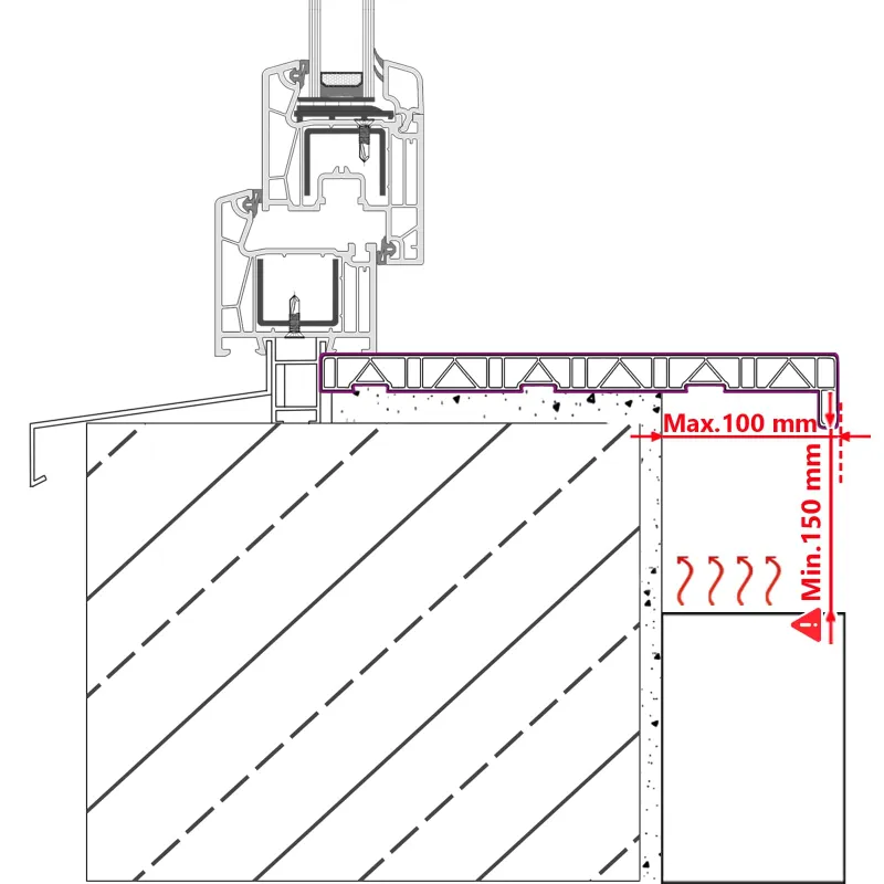 Langų palangė Ruda mediena 100 x 20 x 4,5 cm PVC