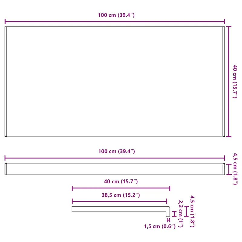 Langų palangė Marmurinė tekstūra 100 x 40 x 4,5 cm PVC