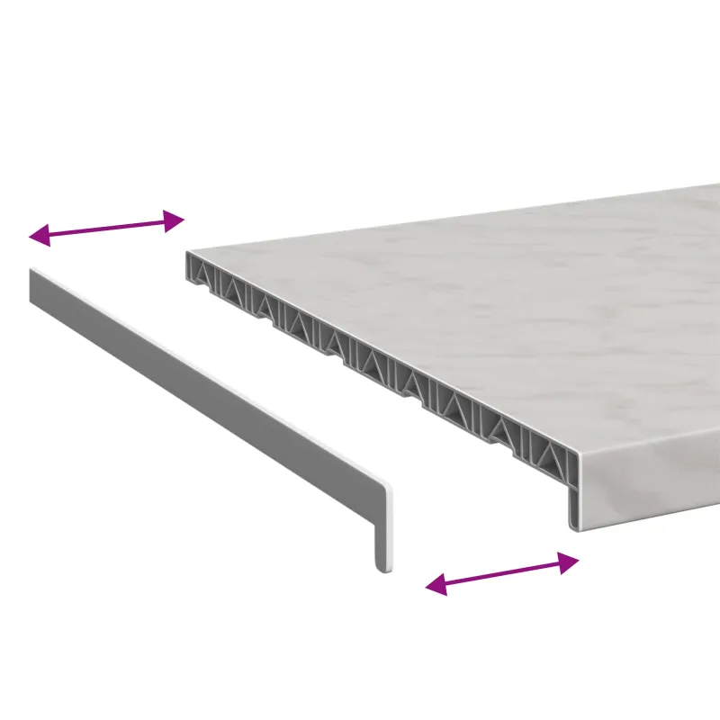 Langų palangė Marmurinė tekstūra 100 x 50 x 4,5 cm PVC