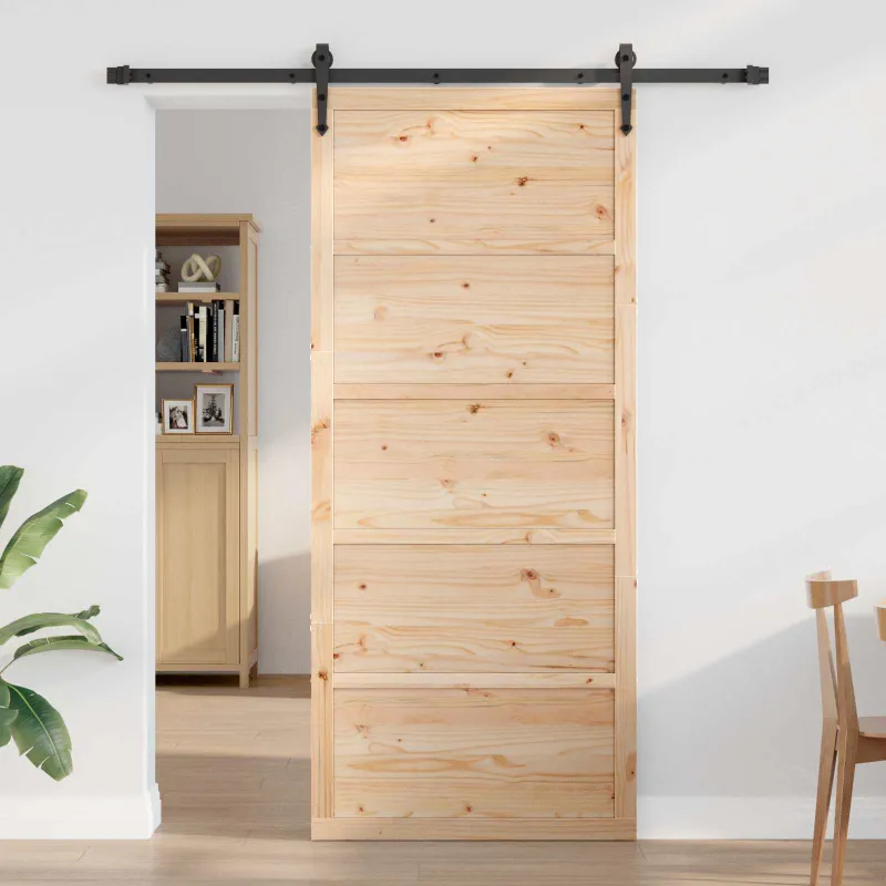 Tvarto durys Natūrali 90 x 2,5 x 208 cm Pušies medienos masyvas