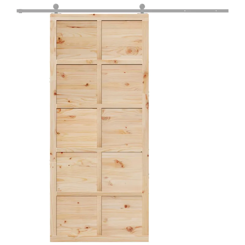Tvarto durys Natūrali 80 x 2,5 x 208 cm Pušies medienos masyvas
