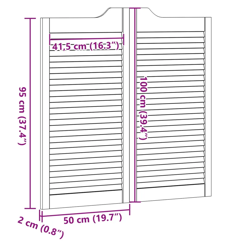 Sukamosios durys 2 pcs Natūrali Pušies medienos masyvas