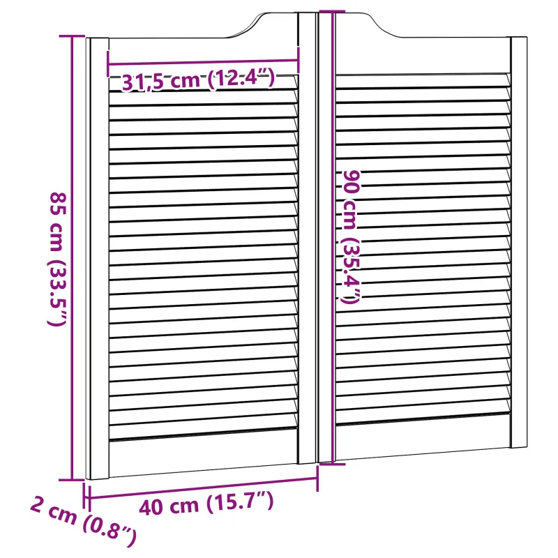 Sukamosios durys 2 pcs Balta Pušies medienos masyvas