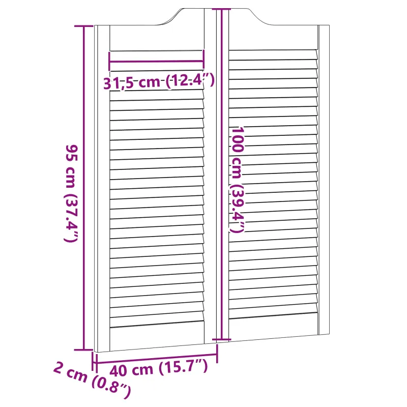 Sukamosios durys Balta 100 x 40 cm Pušies medienos masyvas