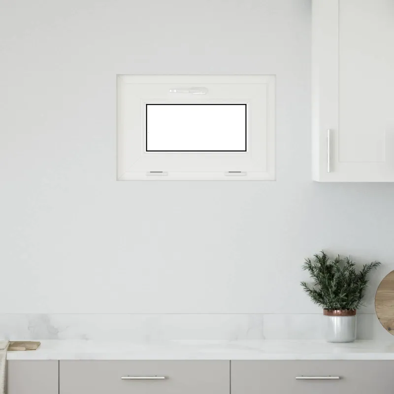 Požeminio lango RISOR 60 x 40 cm PVC ir stiklas Balta