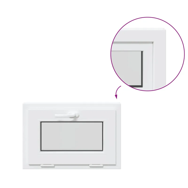 Požeminio lango RISOR 60 x 40 cm PVC ir stiklas Balta
