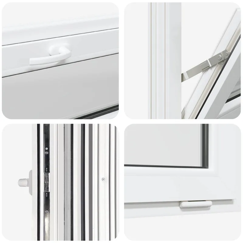 Požeminio lango RISOR 90 x 40 cm PVC ir stiklas Balta