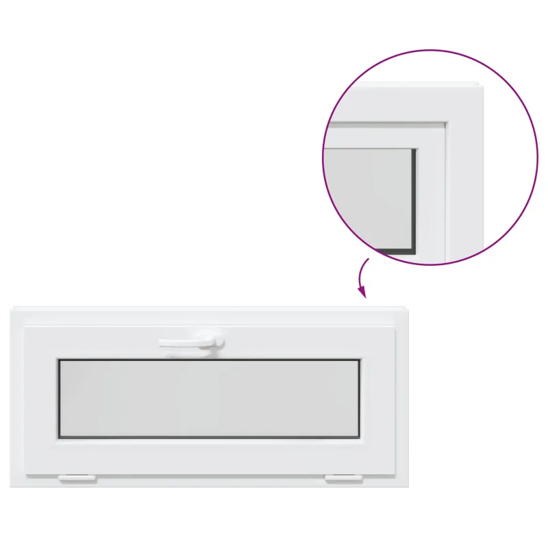 Požeminio lango RISOR 90 x 40 cm PVC ir stiklas Balta