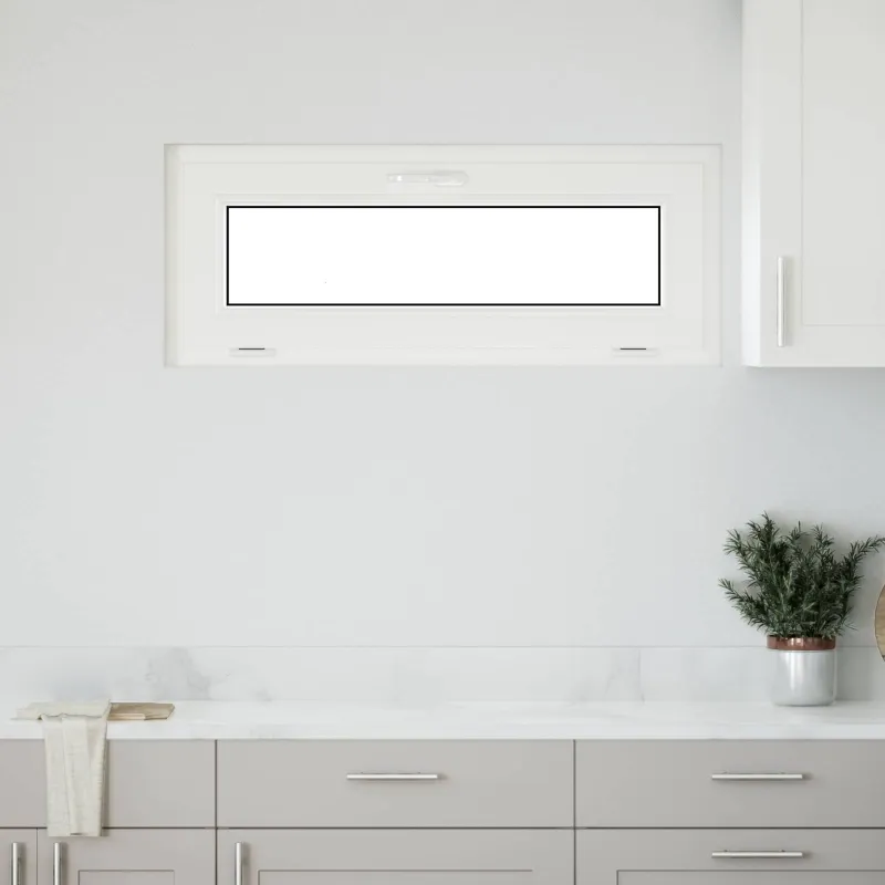 Požeminio lango RISOR 110 x 40 cm PVC ir stiklas Balta
