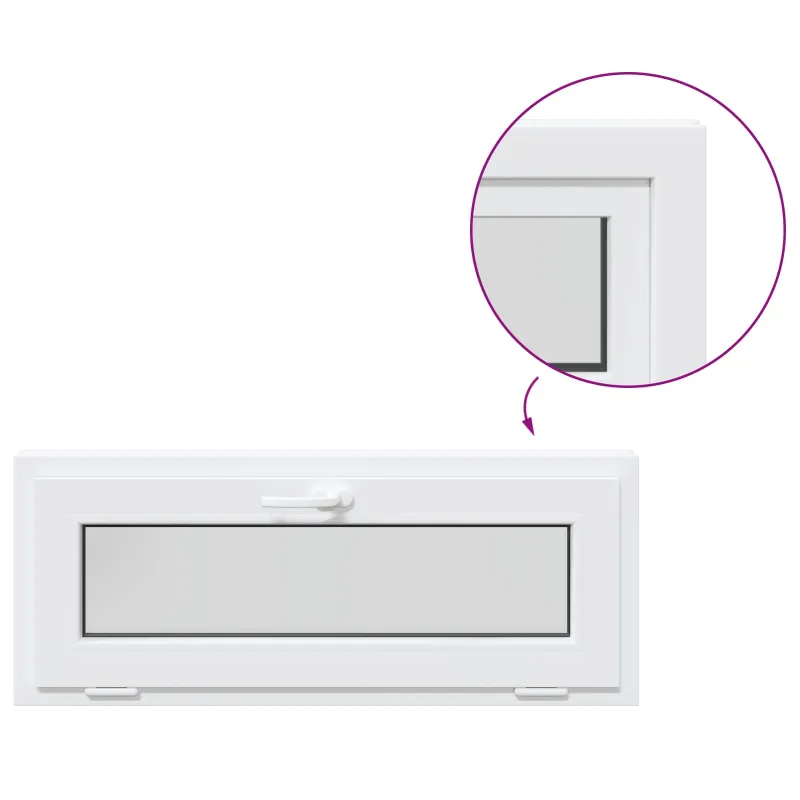 Požeminio lango RISOR 110 x 40 cm PVC ir stiklas Balta