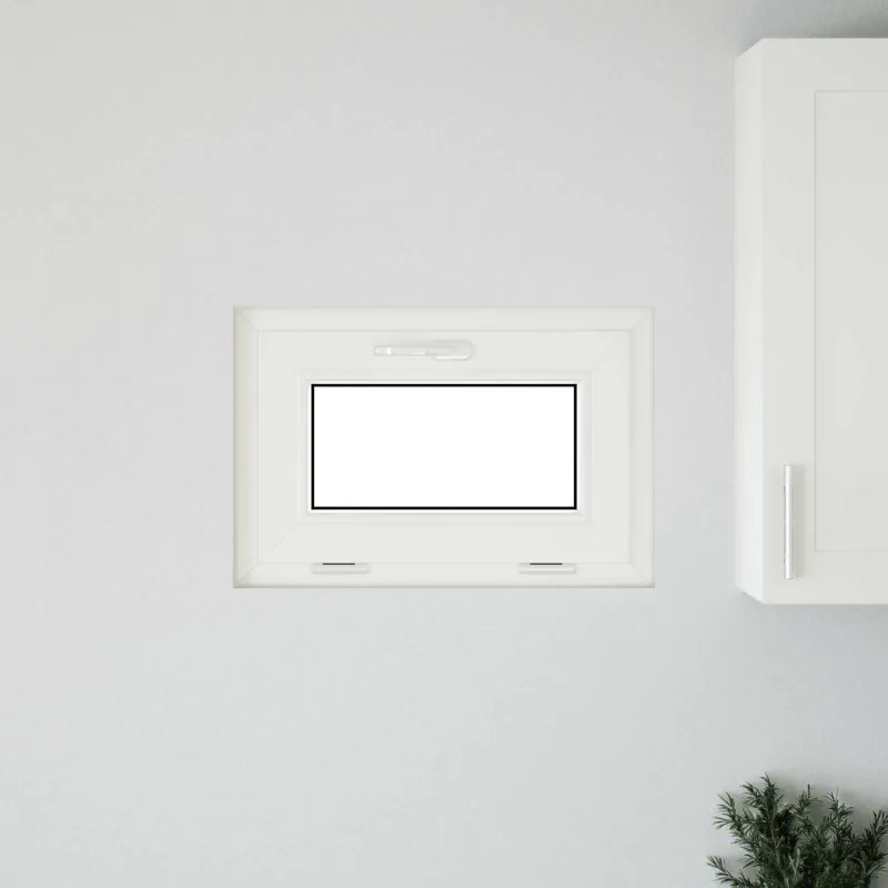 Požeminio lango RISOR 60 x 40 cm PVC ir stiklas Balta