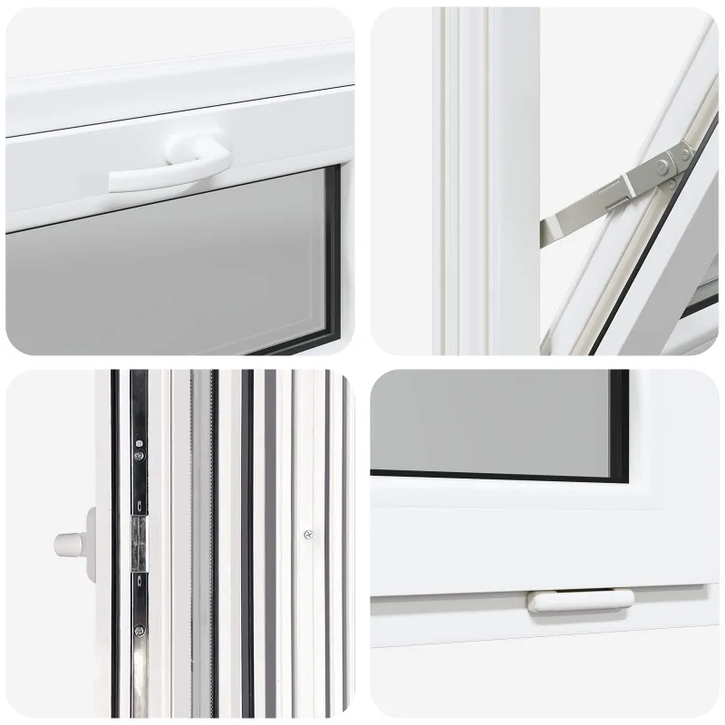 Požeminio lango RISOR 60 x 40 cm PVC ir stiklas Balta