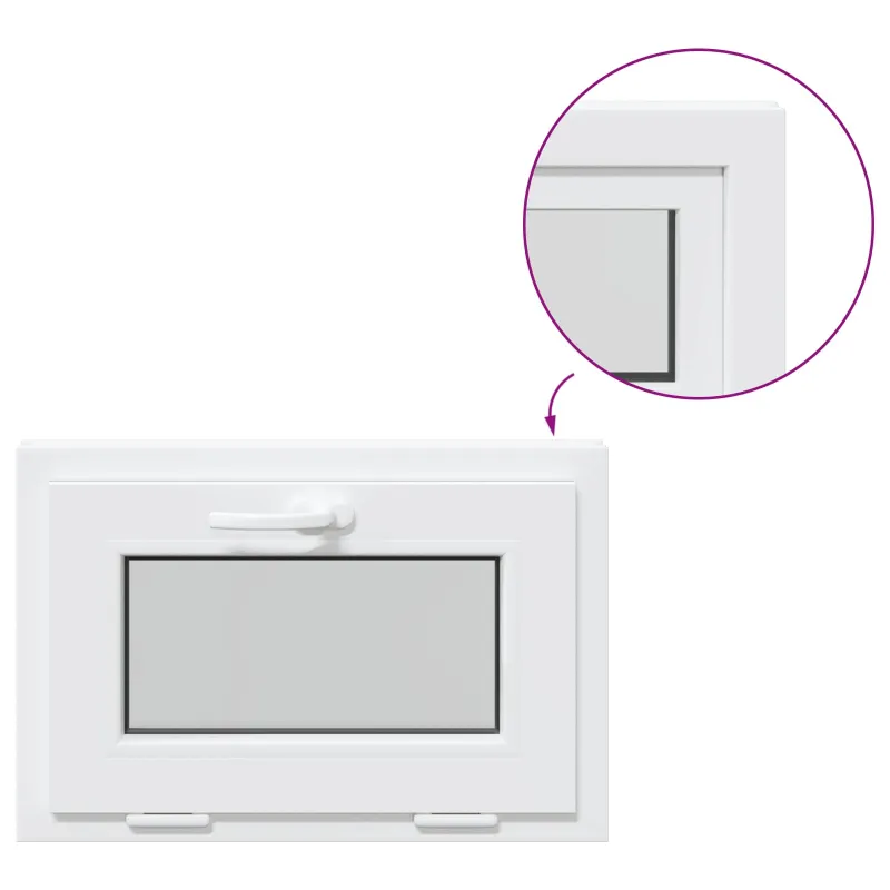 Požeminio lango RISOR 60 x 40 cm PVC ir stiklas Balta
